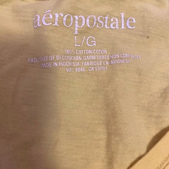 🌼 Aeropostale Yellow V-Neck Cotton Tee (Size XL) - Picture 5 of 6